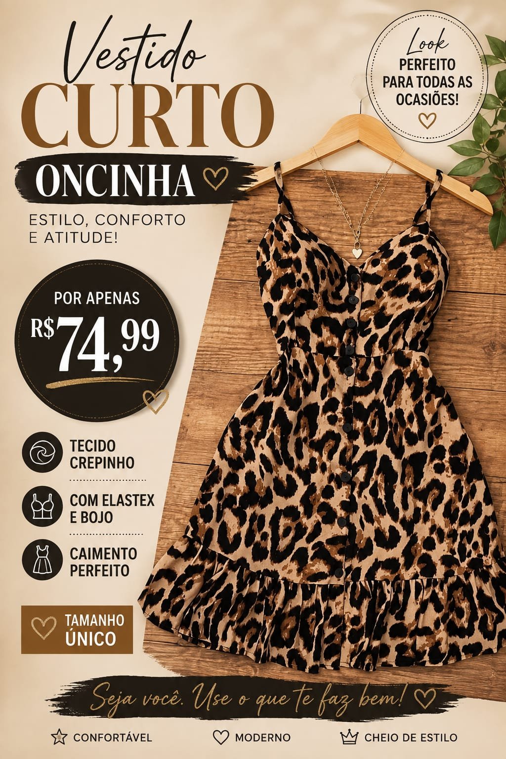 Vestido Curto Oncinha